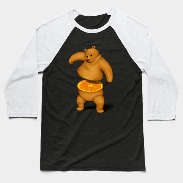 Orange Bear Baseball T-Shirt by Tobe_Fonseca